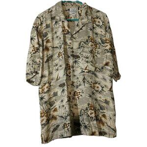 Tommy Bahama Hawaiian Silk Shirt Mens L  Island Native